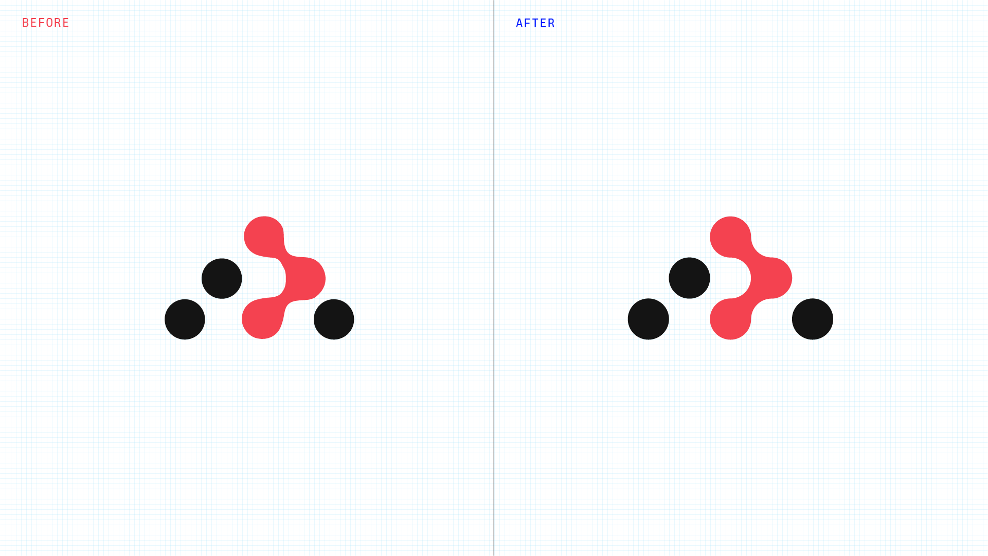 Side by side comparison of the React Router logo before and after the update